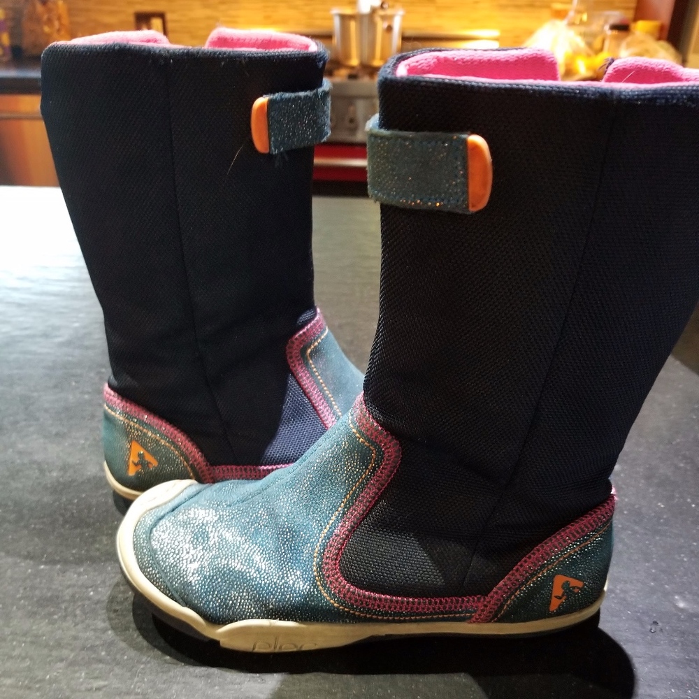 Play Camille Shimmer Navy Boots  Size 13